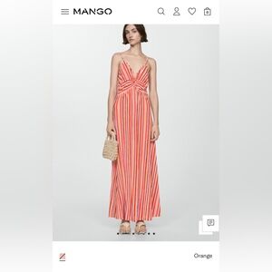 Mango Pink Tiered Ruffled Maxi Dress